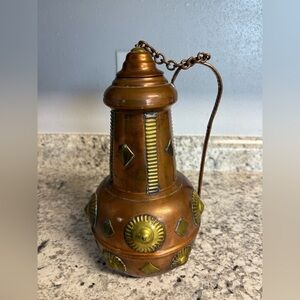 Vintage Middle Eastern copper and brass ewer (water vessel)